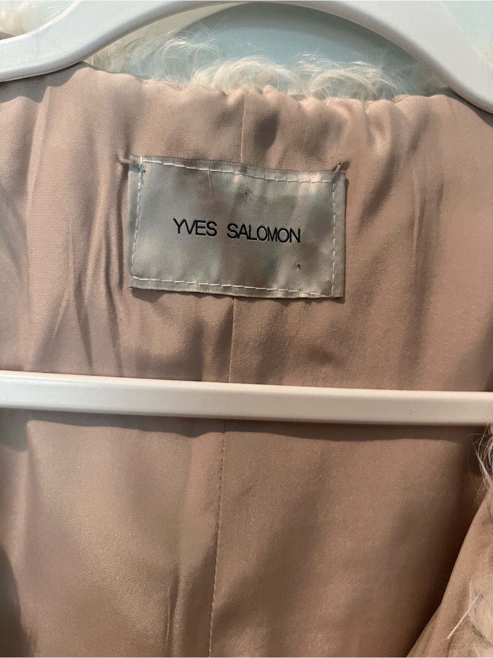 Yves Salomon Blush Beige Fur-Trim Jacket